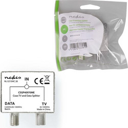 Nedis 233-2003 Μετατροπέας F-Connector female σε Coaxial male Ασημί 1τμχ (CSGP40970ME)