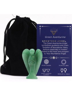 Hand Carved Gemstone Angel - Green Aventurine
