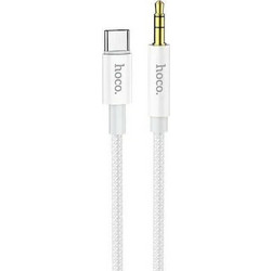 Καλώδιο σύνδεσης Ήχου Hoco UPA19 Braided USB-C Αρσενικό σε 3.5mm Αρσενικό 1m Ασημί