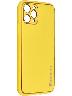 FORCELL LEATHER BACK COVER CASE FOR IPHONE 11 PRO 5,8 YELLOW