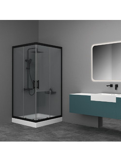 Orabella Vitalia Square Easy Fix Black matt H200 - Καμπίνα Τετράγωνη 70x70