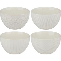 Μπωλ κεραμ. Λευκό 4σχέδια 320ml/Φ11H6,5 cm - Plastona