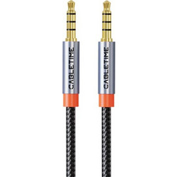 CABLETIME καλώδιο ήχου 3.5mm CT-AM35M, gold plated, 2m, μαύρο