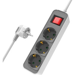 Πολύπριζο Ασφαλείας Powertech PT-1055 με 3 Εξόδους Πρίζας & Διακόπτη