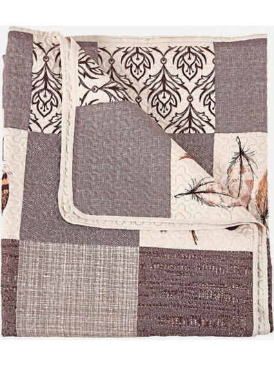 Κάλυμμα κρεβατιού με στάμπα patchwork