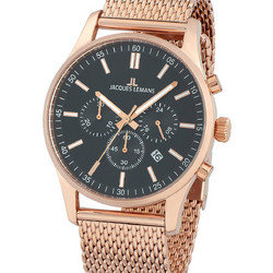 Jacques Lemans London Ανδρικό Ρολόι Χρονογράφος με Ροζ Χρυσό Μεταλλικό Μπρασελέ 1-2025I