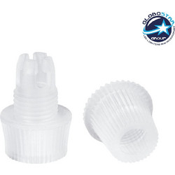 GloboStar(R) DIY 77562 Επιτοίχιος Στυπιοθλίπτης - Στήριγμα Καλωδίου Φωτιστικού - Φ1.6 x Υ2.3cm - Διάφανο - Πλαστικό