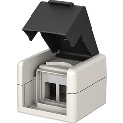 GOOBAY κυτίο για 2x Keystone modules 79169, εξωτερικού χώρου, IP44, λευκό/μαύρο