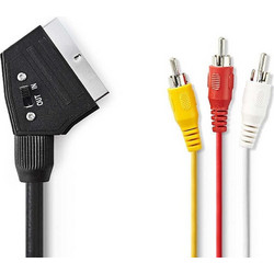 Καλώδιο Nedis Scart to 3x RCA Male 1m Black CVGL31130BK10