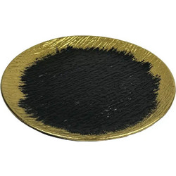 Διακοσμητική Πιατέλα Όμπρε 15-50145 Φ29,2cm Black-Gold Marhome Κεραμικό
