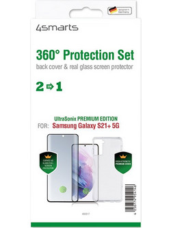 4SMARTS 360 PROTECTION SET PREMIUM ULTRASONIX FOR SAMSUNG GALAXY S21+ 5G BLACK NEW