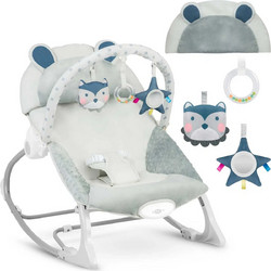 Ricokids Ηλεκτρικό Relax Μωρού Κούνια με Δόνηση έως 18kg Λευκό Navy Μπλε GC7308