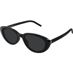 Saint Laurent SLM154 001 Γυναικεία Γυαλιά Ηλίου Οβάλ Κοκάλινα Μαύρα με Μαύρο Φακό