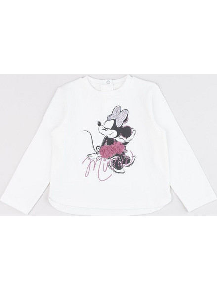 βρεφική μπλούζα λευκή με τη minnie για κορίτσι
