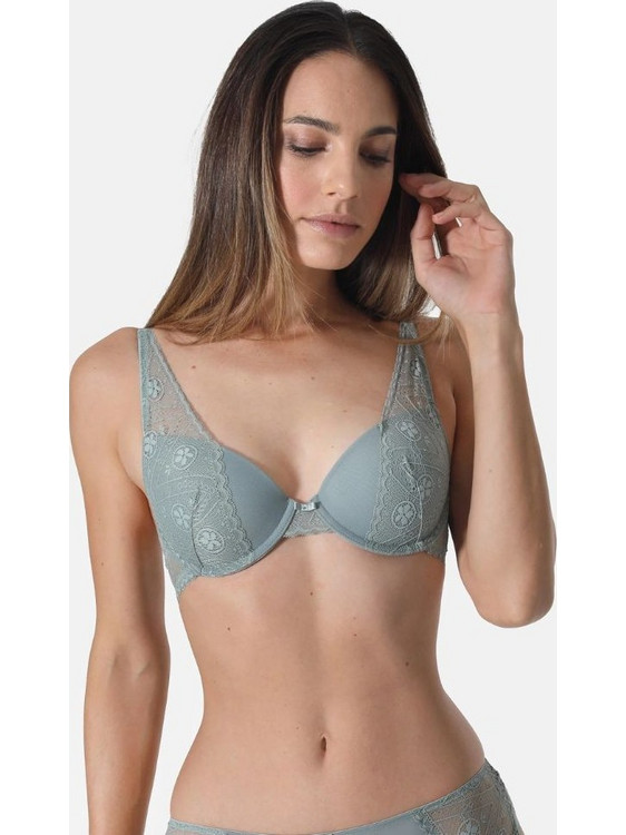 Sassa Push Up Σουτιέν Με Ενίσχυση & Μπανέλα Spacer Flexicup Lace Πράσινο Ελιά - Olive01