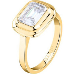 TRUSSARDI T-DESIGN RING SS YG CZ WHITE SZ12