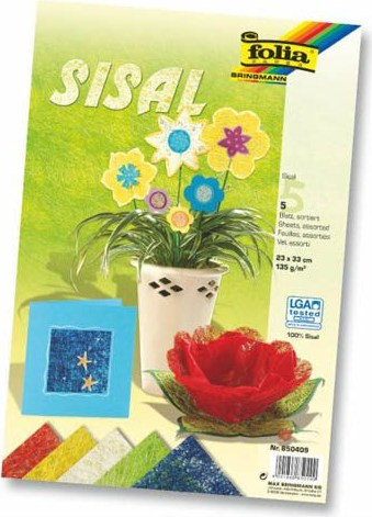 ΧΑΡΤΙΑ FOLIA SISAL 23x33cm 135gr ΔΙΑΦ. ΧΡΩΜΑΤΑ 5Φ