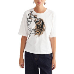 Attrattivo γυναικείο t-shirt με τύπωμα και παγιέτες 9923930-1