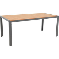 Τραπέζι Nares pakoworld αλουμίνιο ανθρακί-plywood φυσικό 180x90x72.5εκ κωδ. 0060-152-000030