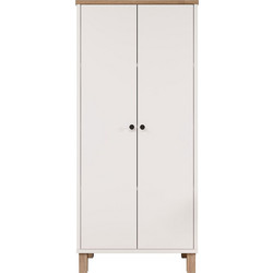 Ντουλάπι Nord 336VIN1109 61x33x133,6cm White-Oak Μοριοσανίδα, Μελαμίνη
