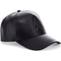 Armani Exchange Leather Logo Print Γυναικείο Καπέλο Jockey