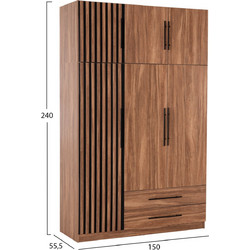 ΣΕΤ ΚΡΕΒΑΤΟΚΑΜΑΡΑΣ ΑΠΟ ΜΕΛΑΜΙΝΗ 5ΤΜΧ HARRY HM10913.01 ΓΙΑ ΣΤΡΩΜΑ 160x200εκ