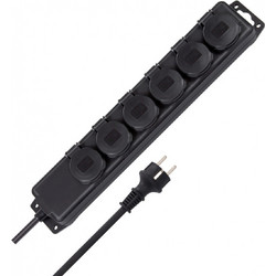 Πολύπριζο εξωτερικού χώρου Brennenstuhl 1159970 - 6x Schuko - IP44 - Καλώδιο 2m - Black 1159970