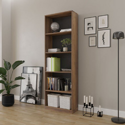 Βιβλιοθήκη KTP-350-OO Trendline Καρυδιά 64x182x26cm