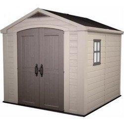 Πλαστική Αποθήκη Κήπου Factor Καφέ / Taupe Grey 2.56x2.55x2.43m
