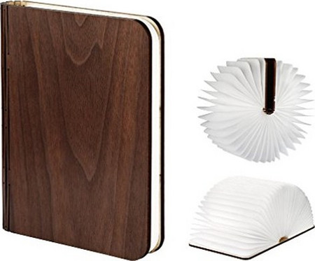 Gingko Wood Grain Διακοσμητικό Φωτιστικό Βιβλίο LED σε Καφέ Χρώμα