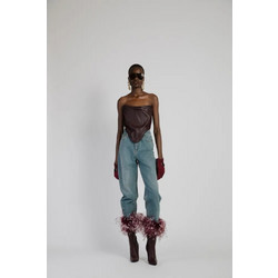 Feather Jean - Burgundy