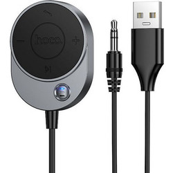 Wireless Car Receiver Hoco Aux Bluetooth Cable Jack 3,5 Mm E150 Metal Gray