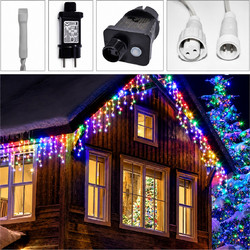 Kantas Trees 500 LED Λαμπάκια Χριστουγεννιάτικα Λαμπάκια LED σε Κουρτίνα Εξωτερικού Χώρου Πολύχρωμο Πράσινο Καλώδιο 10m
