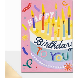 ΕΥΧΕΤΗΡΙΑ ΚΑΡΤΑ LAURA ΓΕΝΕΘΛΙΩΝ HAPPY BIRTHDAY ΤΟΥΡΤΑ 13,5 x 16,5 cm LU116