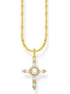 Thomas Sabo KE2296-445-14-L45V Gold-plated Necklace With Cross Pendant Romance Ladies