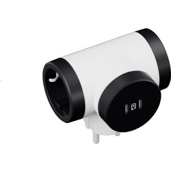 Legrand Πολύπριζο 2 Θέσεων 694432 με 2x USB-C (Λευκό/Σκούρο Γκρι)