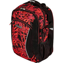 Herlitz Ultimate Leer Graffiti Σχολική Τσάντα Πλάτης Δημοτικού Μαύρη Κόκκινη 50043040