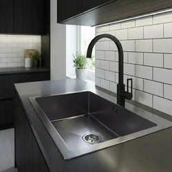 Sanitec Vision 7750B Ένθετος Νεροχύτης Inox Σατινέ Black 77x50cm