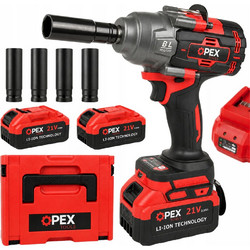 Verk Group OPEX TOOLS Παλμικό Κλειδί Μπαταρίας 21V Brushless 1000Nm με 2 Μπαταρίες 3Ah, Καρυδάκια, LED & Βαλίτσα (OPX28039) 5907451391945