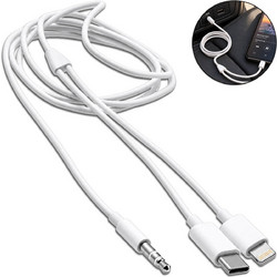 Καλώδιο Ήχου AUX Type-C/Lightning Αρσενικό σε 3.5mm Jack Αρσενικό Stereo 1m Λευκό GL-CM32