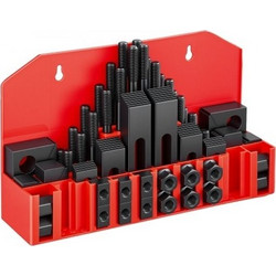 VEVOR Σετ Σφιγκτήρων 58 Τεμαχίων 5/8" (1,59 cm) T-Slot Hold Down Clamp 1/2"-13 Μέγεθος Στελέχους, για Bridgeport Mills, Τυπική Μηχανή Φρεζαρίσματος, Δράπανο, Θερμικά Επεξεργασμένο και Ακριβείας, Ευέλι