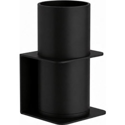 Ποτηροθήκη Επιτοίχια Pam 84-403 Ματ Μαύρο 7,5x7x19cm