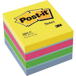 Post-it Αυτοκόλλητα Χαρτάκια Σημειώσεων σε Κύβο 400 Φύλλων 5.1x5.1εκ. 2051U