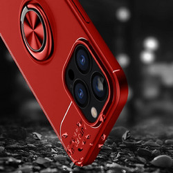 Ancus AutoFocus Shock Proof Ring Holder Back Cover Red (iPhone 13 Pro Max)