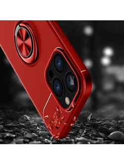 Ancus AutoFocus Shock Proof Ring Holder Back Cover Red (iPhone 13 Pro Max)