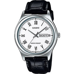 Casio Ανδρικό Ρολόι με Μαύρο Δερμάτινο Λουράκι MTP-V006L-7BUDF