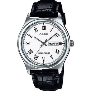 Casio Ανδρικό Ρολόι με Μαύρο Δερμάτινο Λουράκι MTP-V006L-7BUDF Casio Ανδρικό Ρολόι με Μαύρο Δερμάτινο Λουράκι MTP-V006L-7BUDF