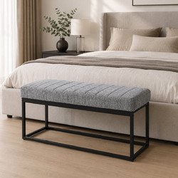 Ταμπουρέ (103x40x47) Spitishop Chimay Grey/Black