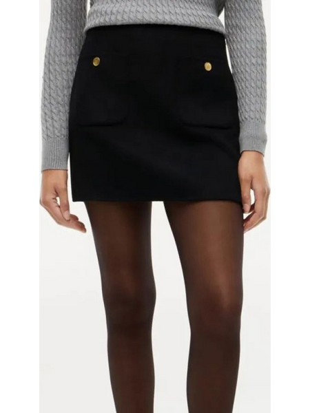 Tommy Hilfiger Φούστα Μαλλί Μαύρη WW0WW52234-BDS