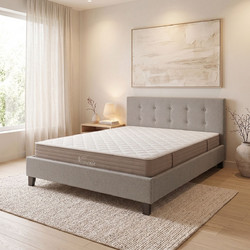 Pakoworld Mago-Nemesis Κρεβάτι Υφασμάτινο με Στρώμα Εκρού 150x200cm 200-001750